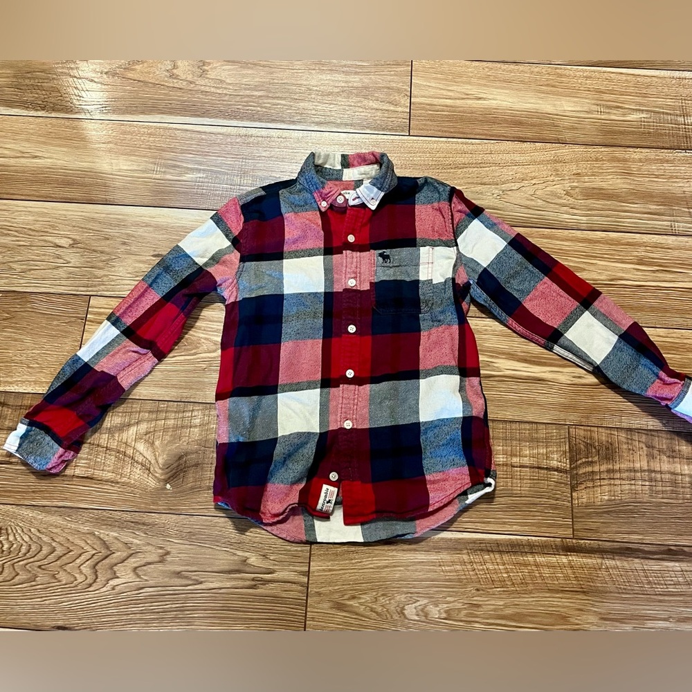 Abercrombie Kids Plaid Button-Down Shirt - Red, Blue, White